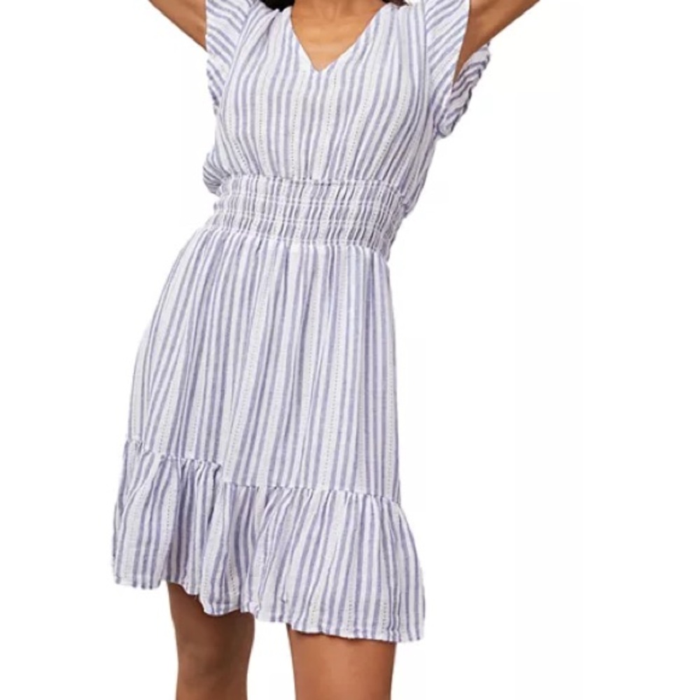 Rails Tara Smocked Waist Blue White and Blue Women's Dress - Size M - Like New